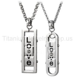 Colgantes Giratorios De Titanio "Love" Para Amantes