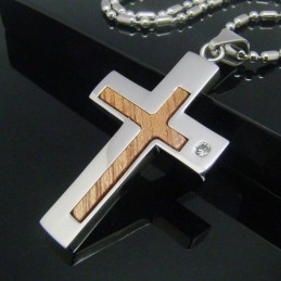 Colgante De Titanio Puro Con Cruz Brillante De Cool Man