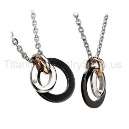 Colgantes De Titanio Para Amantes De Dos Círculos
