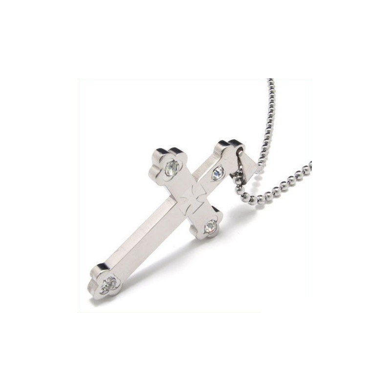 Colgante De Titanio Puro Con Cruz Plateada Para Hombre Genial Colgante De Titanio Puro Con Cruz Plateada Para Hombre Genial