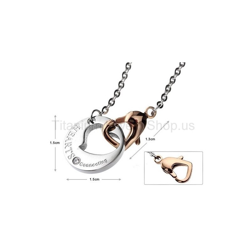 Colgantes De Titanio Para Amantes Con Corazones Que Conectan Colgantes De Titanio Para Amantes Con Corazones Que Conectan
