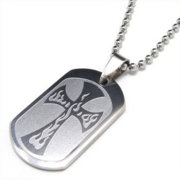 Colgante De Collar De Titanio Puro Con Cruz De Hombre Genial