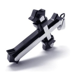 Colgante De Titanio Puro Con Cruz Negra Para Hombre Único