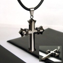 Colgante De Titanio Puro Con Cruz Negra Para Hombre Único