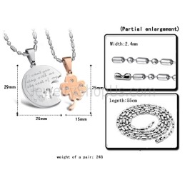 Colgantes De Flores De Titanio, Plata Y Oro Rosa Con Diamantes De Imitación Y Cadena C599