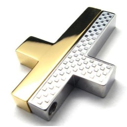 Colgante De Acero De Titanio Con Cruz De Dos Piezas Para Hombre (Cadena Gratis)