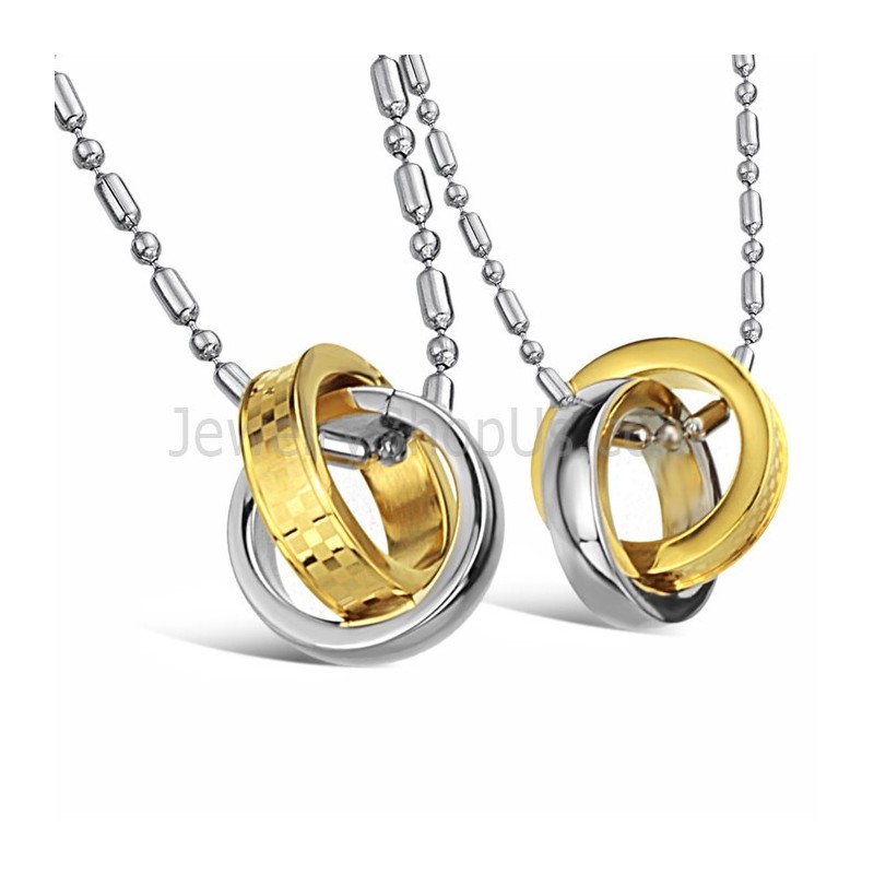 Anillos De Titanio, Oro Y Plata, Colgantes Para Amantes Con Cadenas Sueltas C643 Anillos De Titanio, Oro Y Plata, Colgantes Para Amantes Con Cadenas Sueltas C643