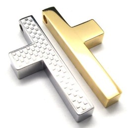 Colgante De Acero De Titanio Con Cruz De Dos Piezas Para Hombre (Cadena Gratis)