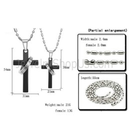 Colgantes De Cruz De Titanio Para Amantes Con Cadenas Gratis 136