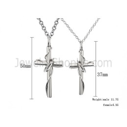Colgantes De Titanio Con Cruz De Oro Rosa Y Negro Para Amantes, Con Cadenas Sueltas C521