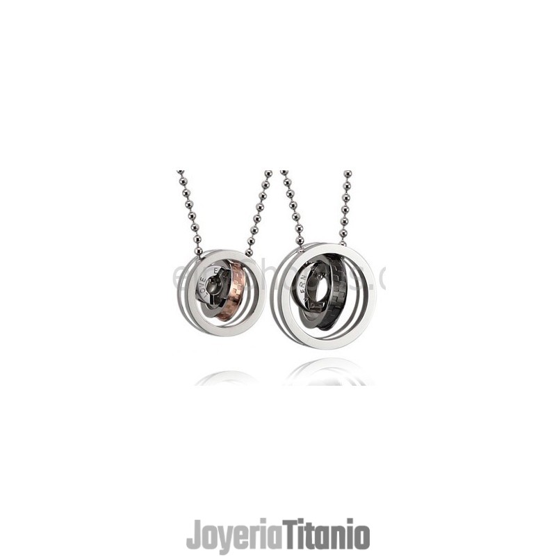 Anillos De Titanio Negro Y Oro Rosa Para Amantes, Colgantes Con Cadenas Gratis C491 Anillos De Titanio Negro Y Oro Rosa Para Amantes, Colgantes Con Cadenas Gratis C491