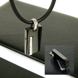Collar Con Colgante De Titanio Puro Y Piedras Preciosas "Solo Amor" Para Hombre