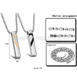Colgantes De Corazón De Titanio En Oro Rosa Y Negro Con Cadenas Gratis C697