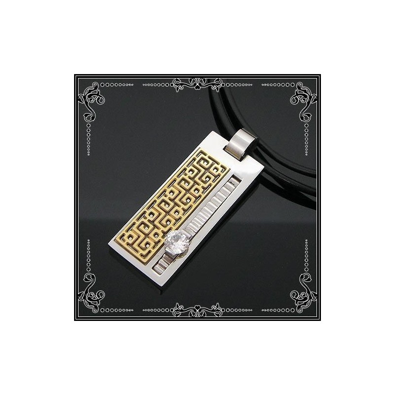 Collar Con Colgante De Titanio Puro Y Gema De Glifo Noble, Cadena Gratis