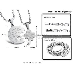 Colgantes De Trébol De Titanio Y Plata Con Diamantes De Imitación Y Cadena C599