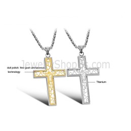 Colgantes De Cruz Hueca De Titanio, Oro Y Plata, Con Cadena C709