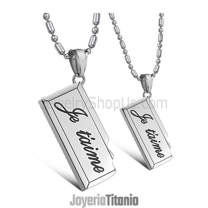 Colgantes De Plata De Titanio Para Amantes Con Cadenas Sueltas C624 Colgantes De Plata De Titanio Para Amantes Con Cadenas Sueltas C624