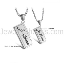 Colgantes De Plata De Titanio Para Amantes Con Cadenas Sueltas C624