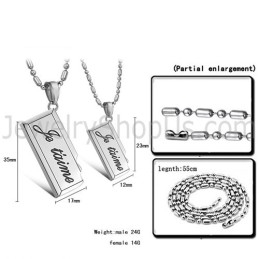 Colgantes De Plata De Titanio Para Amantes Con Cadenas Sueltas C624