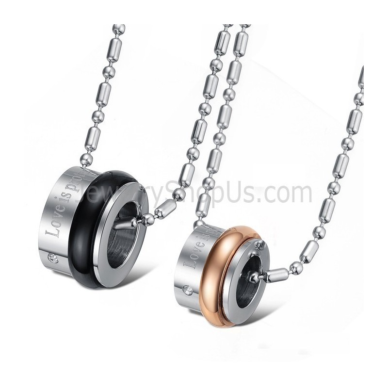 Colgantes De Titanio Para Amantes Con Diamantes De Imitación Y Cadenas C729 Colgantes De Titanio Para Amantes Con Diamantes De Imitación Y Cadenas C729