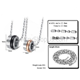 Colgantes De Titanio Para Amantes Con Diamantes De Imitación Y Cadenas C729
