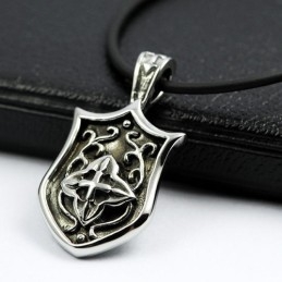 Collar Con Colgante De Titanio Puro Con Escudo Único De Cool Man, Regalo