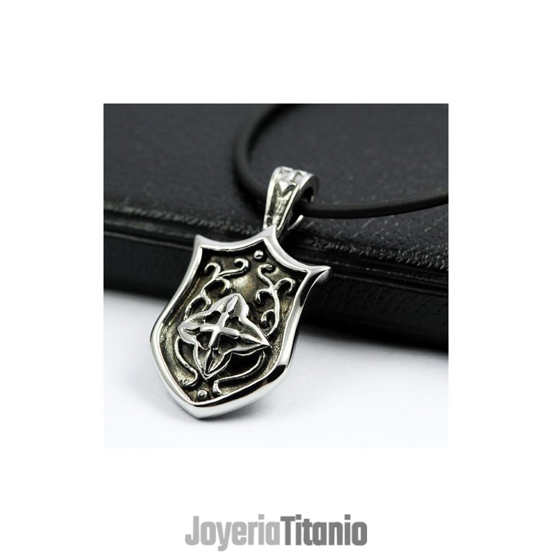 Collar Con Colgante De Titanio Puro Con Escudo Único De Cool Man, Regalo Collar Con Colgante De Titanio Puro Con Escudo Único De Cool Man, Regalo