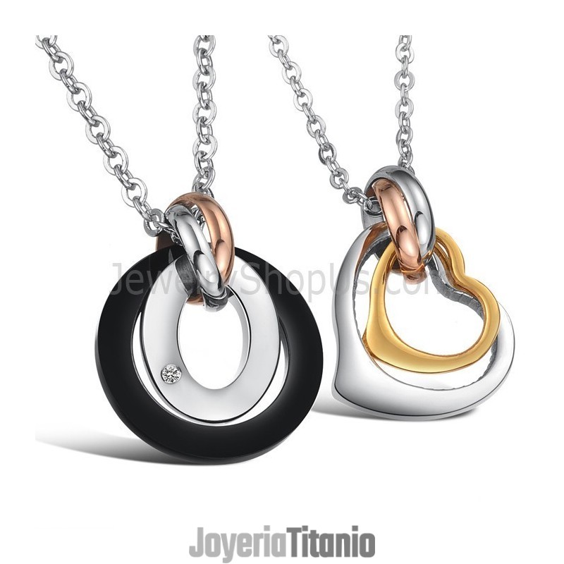 Anillos De Titanio Y Colgantes De Corazón Con Diamantes De Imitación Y Cadenas Sueltas C606 Anillos De Titanio Y Colgantes De Corazón Con Diamantes De Imitación Y Cadenas Sueltas C606