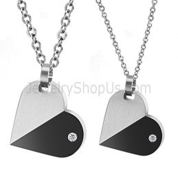 Colgantes Giratorios De Titanio, Plata Y Negro, Con Diamantes Y Cadena C434