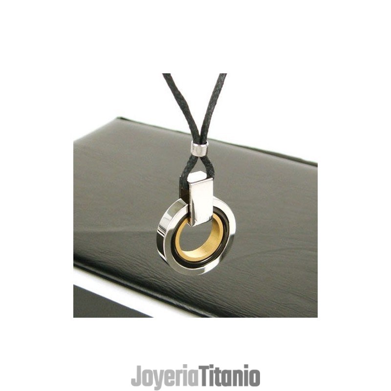 Collar Con Colgante De Titanio Puro De 3 Aros Y 3 Colores Para Hombre, Cadena Gratis