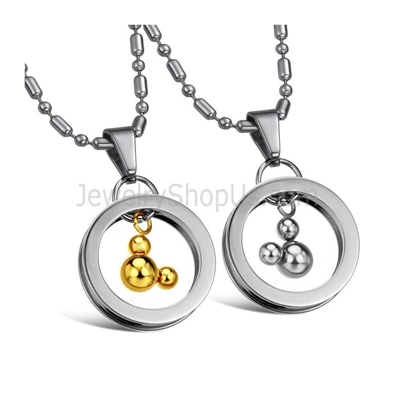 Colgantes De Mickey En Titanio, Plata Y Oro Con Cadenas Gratis 264