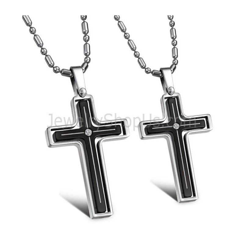 Colgantes De Cruz Con Incrustaciones De Titanio, Diamantes De Imitación Y Cadena Gratis (116) Colgantes De Cruz Con Incrustaciones De Titanio, Diamantes De Imitación Y Cadena Gratis (116)