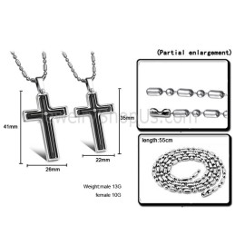 Colgantes De Cruz Con Incrustaciones De Titanio, Diamantes De Imitación Y Cadena Gratis (116)