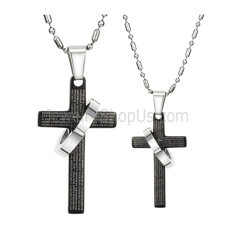 Colgantes De Titanio Con Cruz Negra Para Amantes Con Cadenas Sueltas C287 Colgantes De Titanio Con Cruz Negra Para Amantes Con Cadenas Sueltas C287