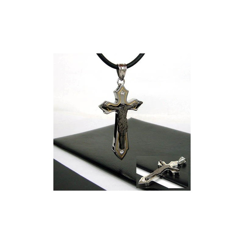Colgante De Acero De Titanio Con Cruz De Hombre (Cadena Gratis) Colgante De Acero De Titanio Con Cruz De Hombre (Cadena Gratis)