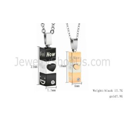 Colgantes De Titanio Negro Y Dorado Con Forma De Cubo Y Cadena C482