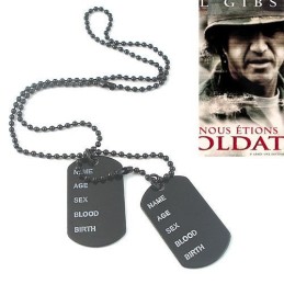 Collar/Colgante Con Placa De Identificación De Soldado Estadounidense Cool Man