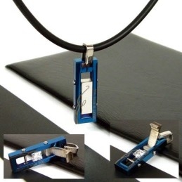 Colgante De Titanio Puro Con Piedra Preciosa Intercambiable Para Hombre