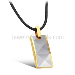 Colgante De Plata De Tungsteno Con Diseño Multifacético Y Baño De Oro De 18 Quilates C630