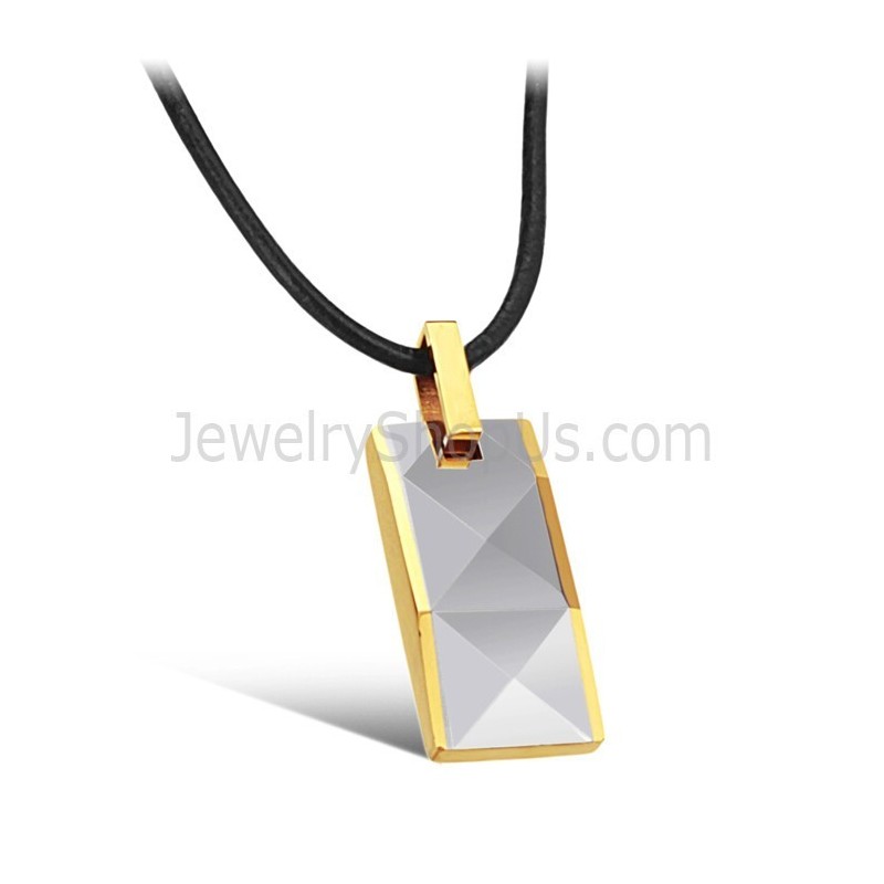 Colgante De Plata De Tungsteno Con Diseño Multifacético Y Baño De Oro De 18 Quilates C630