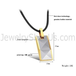 Colgante De Plata De Tungsteno Con Diseño Multifacético Y Baño De Oro De 18 Quilates C630