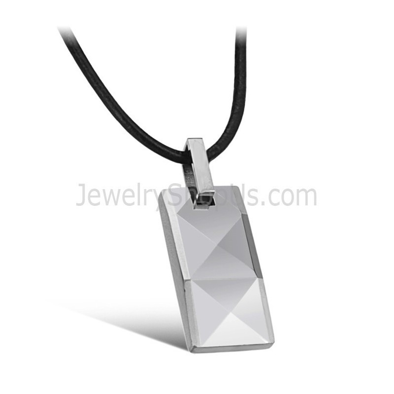 Colgante De Plata De Tungsteno Con Diseño Multifacético Intrincado C630