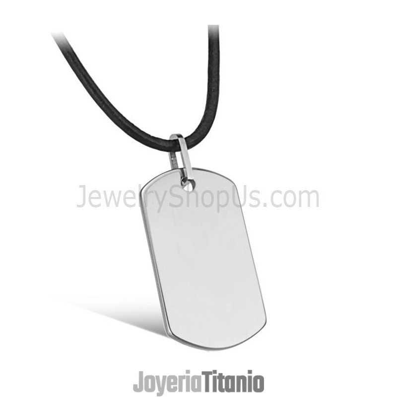 Colgante De Placa De Tungsteno De Plata C633
