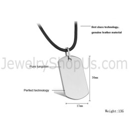 Colgante De Placa De Tungsteno De Plata C633