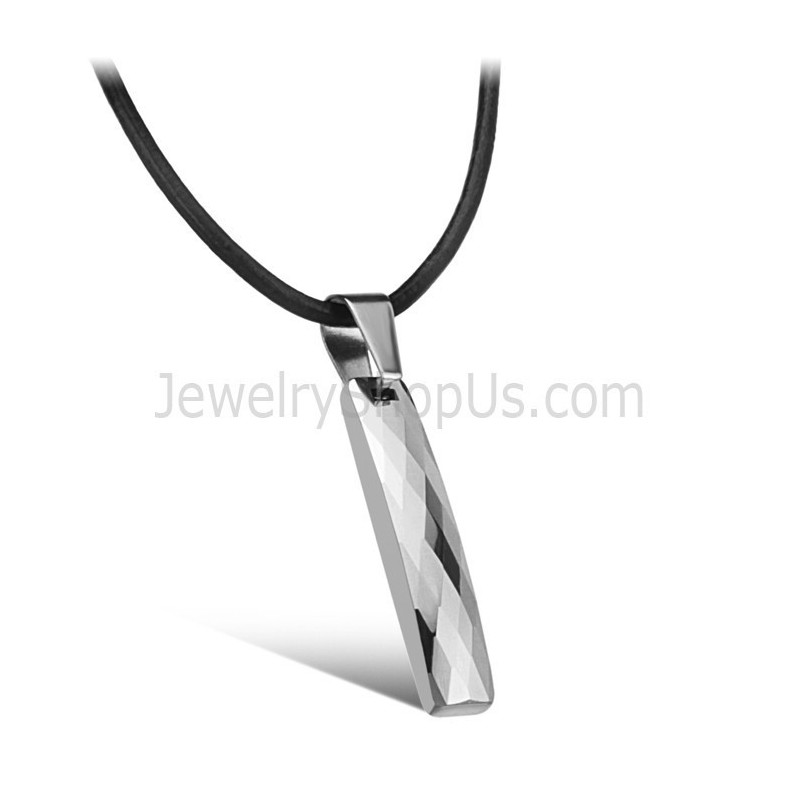 Colgante Rectangular De Tungsteno Pulido Para Hombre C631