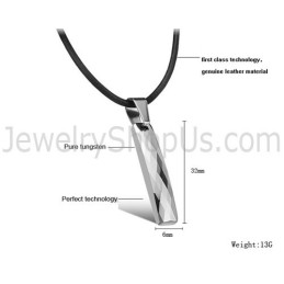 Colgante Rectangular De Tungsteno Pulido Para Hombre C631