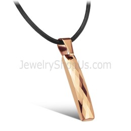 Colgante Rectangular De Tungsteno En Oro Rosa Con Diseño Multifacético Intrincado C631