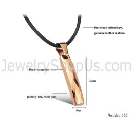 Colgante Rectangular De Tungsteno En Oro Rosa Con Diseño Multifacético Intrincado C631