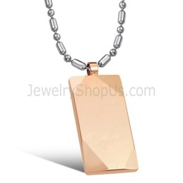 Colgante De Tungsteno Pulido En Oro Rosa C638
