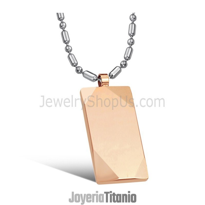 Colgante De Tungsteno Pulido En Oro Rosa C638 Colgante De Tungsteno Pulido En Oro Rosa C638
